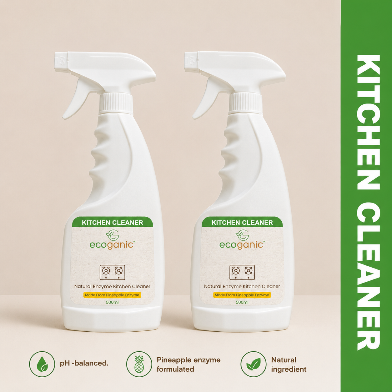 COMBO- 2 Bottle -Ecoganic Enzyme Kitchen Cleaner 500ml (Copy)