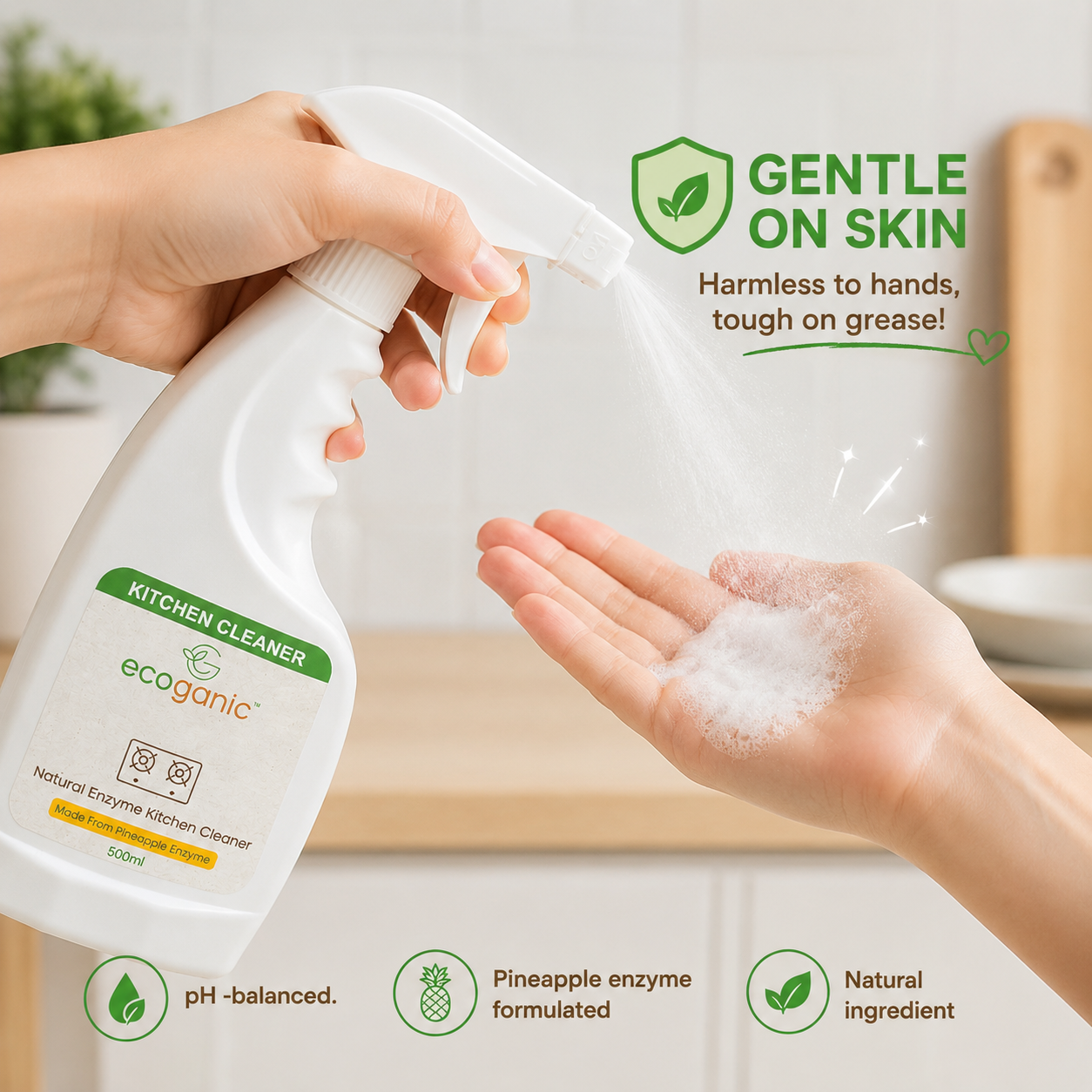 Ecoganic Enzyme Kitchen Cleaner 500ml - Image 2